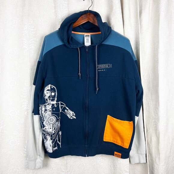 Disney Star Wars Droid Depot C-3PO Hoodie Industrial Automation full-zip jacket - Picture 1 of 10
